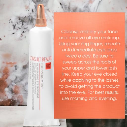 Consult Beaute Copperum 29 Rejuvenating Eye Treatment 0.5 oz. - Copper Peptides - Improve Appearance of Lines and Wrinkles - Hydrates Skin - Eye Lash Enhancing Serum-Velvo Beauty