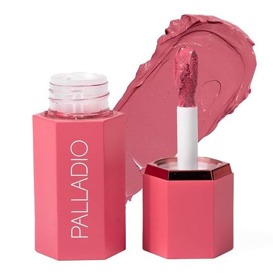 Palladio Liquid Blush for Cheeks & Lips 2-in-1 Makeup Face Blush, Weightless Cream Formula, Smudge Proof Long-Wearing Pigmented Blush, Natural Look Makeup Face Blushes, Dewy Finish, Cool Pink-Velvo Beauty