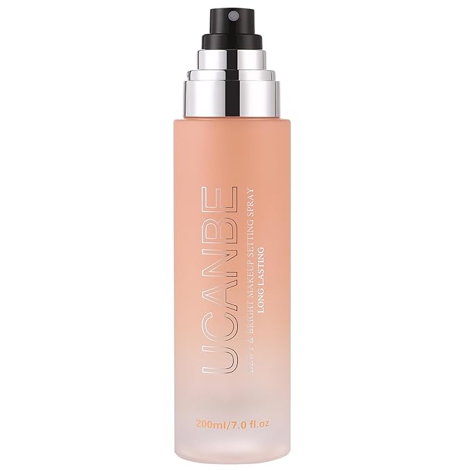 UCANBE Dewy Makeup Setting Spray, Moisturizing Finishing Spray Long Lasting Face Mist, Lightweight Hydrate Make Up Spray for Natural Glow, 7 Fl Oz Large Size-Velvo Beauty