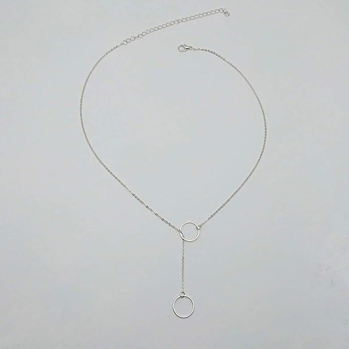 Creative Y-shaped Necklace Hollow Ring Necklace Chain Jewelry Accessories for Women and Girls-Velvo Beauty