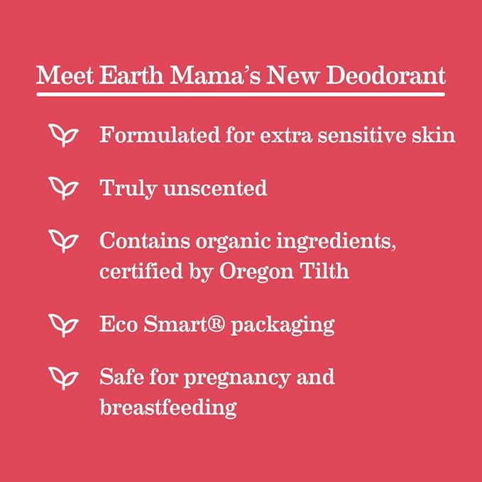 Earth Mama Simply Non-Scents Deodorant | Fragrance-free + Safe for Sensitive Skin, Pregnancy and Breastfeeding, Contains Organic Calendula and Coconut Oil, No Baking Soda or Aluminum, 2.65-Ounce-Velvo Beauty