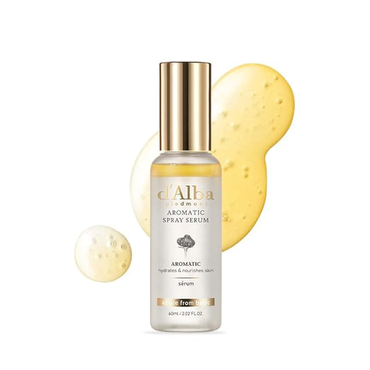 d'alba Piedmont Italian White Truffle First Aromatic Spray Serum, Fragrant VEGAN Glowy Antioxidant Face Mist, Deep Hydration Skin Firmness, Korean Skin Care (2.02 fl.oz)-Velvo Beauty