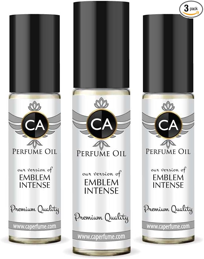 CA Perfume Impression of M.Blanc Emblem Intense For Men Replica Fragrance Body Oil Dupes Alcohol-Free Essential Aromatherapy Sample Travel Size Concentrated Long Lasting Attar Roll-On 0.3 Fl Oz-X3-Velvo Beauty