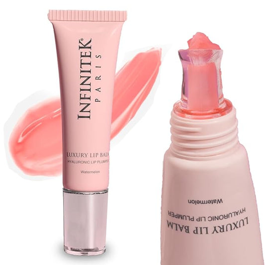 Infinitek Paris Luxury Lip Balm with Hyaluronic Acid - Hydrating Lip Gloss Plumper, Volumizing Tinted Lip Balm Makeup, Plumping Lip Gloss to Nourish & Repair Damaged Lips, 0.33 oz / 9.35 g-Velvo Beauty