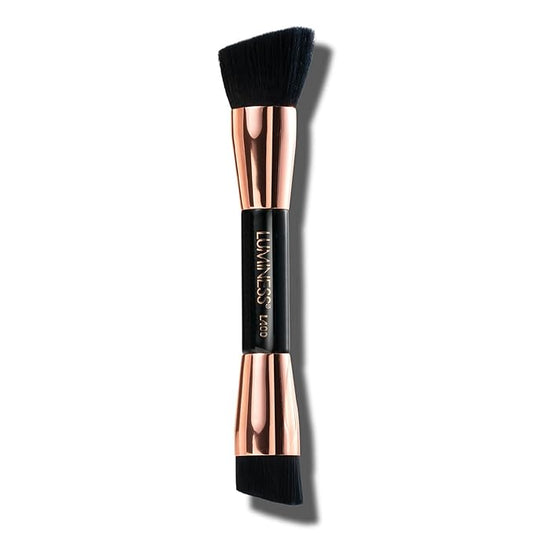 LUMINESS Dual-Sided Angled Buffing Brush - Cruelty-Free Synthetic Bristles Ideal for Foundation & Primer - Soft Fibers Gives Silky Touch on Skin & Creates Flawless Base with Perfect Finish-Velvo Beauty