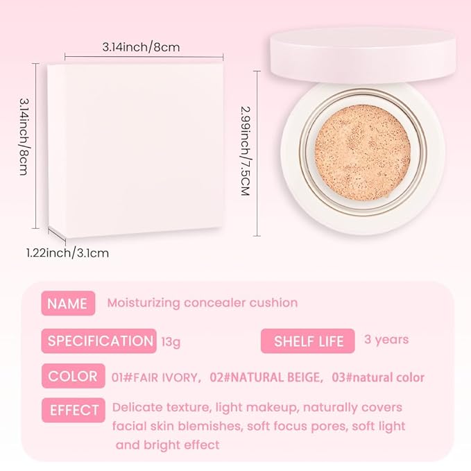 Nuder Cushion Foundation,Natural Beige for Light With Neutral Skin Tone,Long-Lasting,Lightweight,Flawless Coverage,Dewy Finish,Concealing Blemishes and Under-eye Bags for All Skin Types-Velvo Beauty