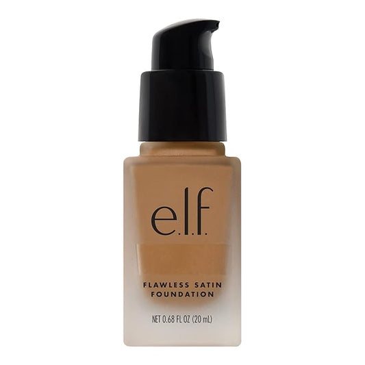 e.l.f. Flawless Finish Foundation, Lightweight & Medium Coverage, Semi-Matte Finish, Linen, 0.68 Fl Oz (20mL)-Velvo Beauty