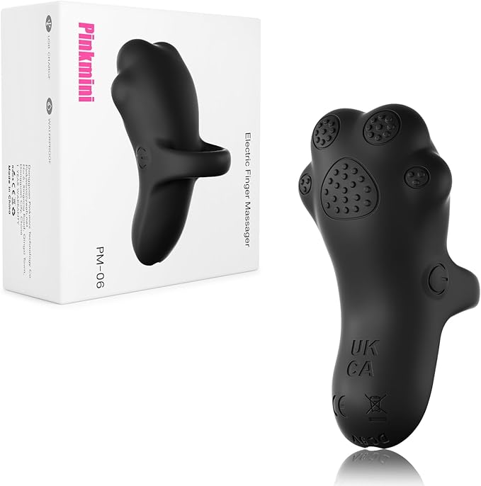 Portable Facial Massage Ball, Waterproof Rechargeable Powerful Multifunctional Eye Face Finger and Neck Massager, Black-Velvo Beauty