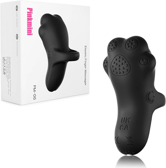 Portable Facial Massage Ball, Waterproof Rechargeable Powerful Multifunctional Eye Face Finger and Neck Massager, Black-Velvo Beauty