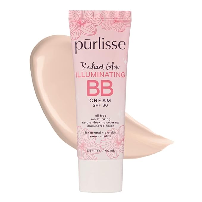 pūrlisse Radiant Glow Illuminating BB Cream with SPF 30 - Glow BB Cream Enriched with Goji & Hawthorn Berry for Dewy Skin - Helps to Improve Skin Texture & Radiance - Fair (1.4 oz)-Velvo Beauty