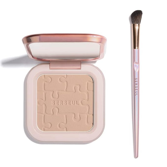 Powder Contour Palette, Matte Finish, Brown Color Family, 0.17 Ounce, Palette, Unisex, Compact, Not Water Resistant, Contour Face Makeup, Milk Tea Grey, All Skin Tones-Velvo Beauty