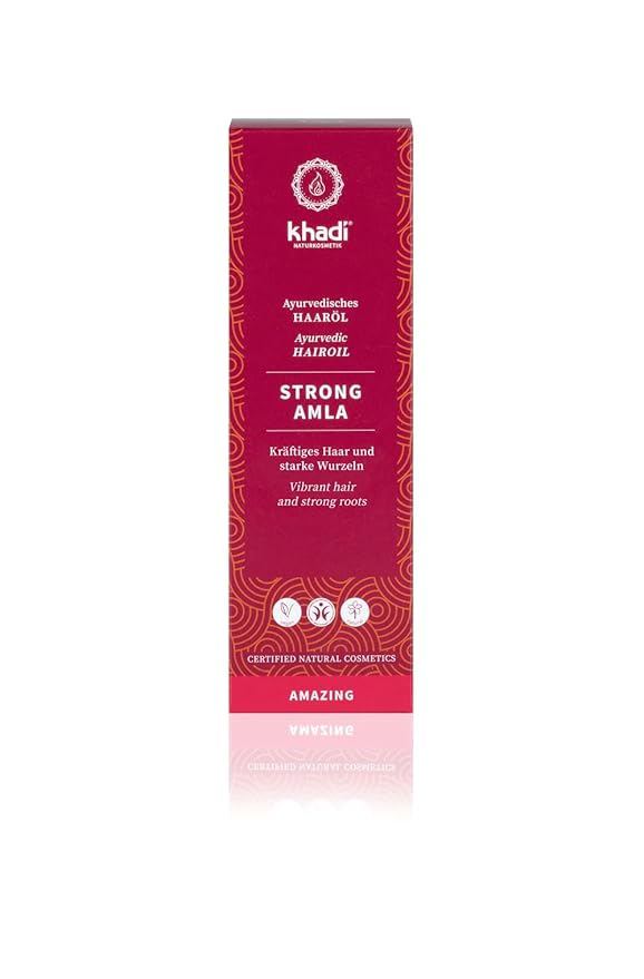 khadi STRONG AMLA hair oil, 100% natural, herbal, vegan, promotes growth, prevents hair loss & gray hair, strengthens roots, silicone-free, Ayurvedic hair care, organic beauty 1.69oz-Velvo Beauty