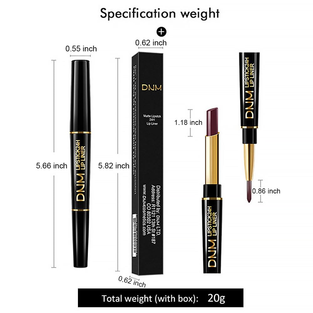 Kaely 2-in-1 Plum Red Lip Liner & Lipstick Set Kit for Women, Matte Lips Kit with Lip Liner Lip Stains Long Lasting Waterproof 24 Hour Lipstick and Lip Liners Combo Lipliners Pencil Set 02-Velvo Beauty