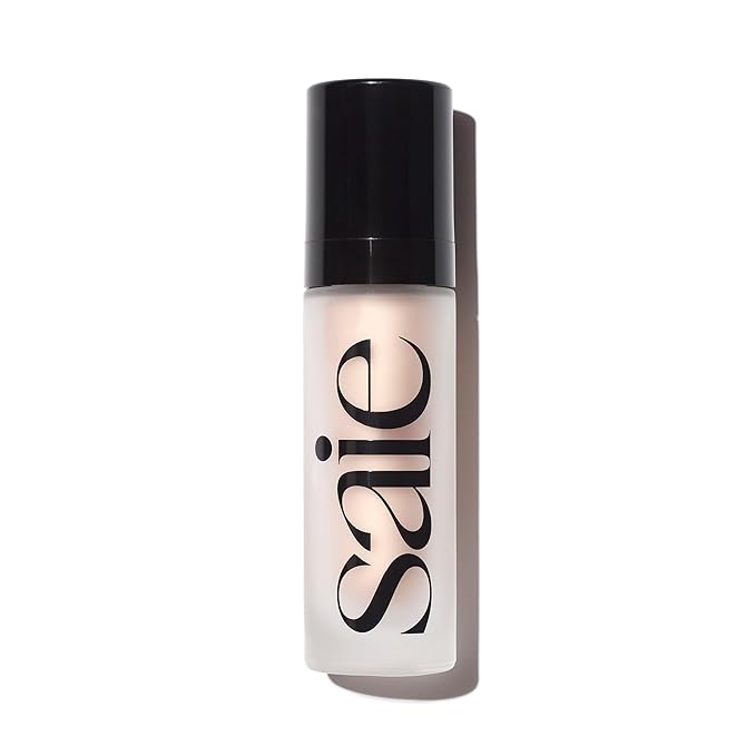Saie Glowy Super Gel - Hydrating Makeup Primer and Illuminating Glow Serum Enriched with Vitamin C and Squalane Oil - All-Over Liquid Highlighter Makeup for Instant Glass Skin - Starglow (1 oz)-Velvo Beauty