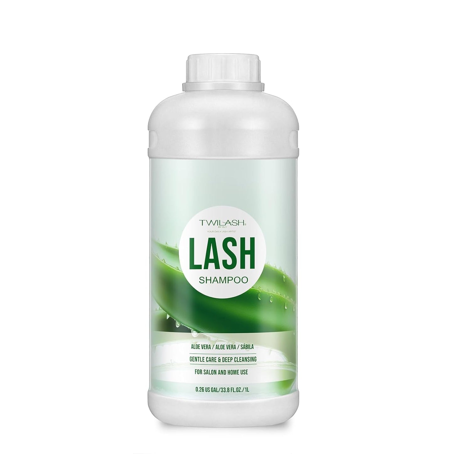 Lash Shampoo Bulk, Eyelash Cleanser for Extensions 1 Liter, Safe Makeup Remover, Non-irritating or Burning Formula Eyelid Foaming Cleanser for Professional Salon and Home Use (Aloe Vera-1L)-Velvo Beauty