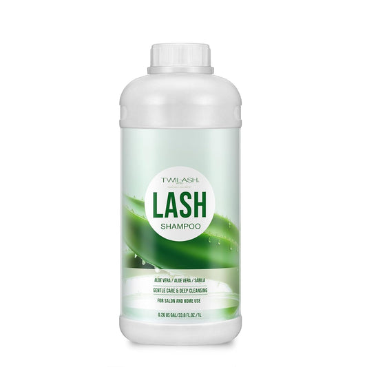 Lash Shampoo Bulk, Eyelash Cleanser for Extensions 1 Liter, Safe Makeup Remover, Non-irritating or Burning Formula Eyelid Foaming Cleanser for Professional Salon and Home Use (Aloe Vera-1L)-Velvo Beauty