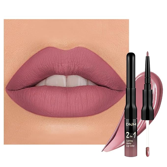 evpct 1Pcs Mauve Matte Lip Liner Stain Liquid Lipstick Makeup Set for Women, Mauve Lip Stick Liner Combo Long Lasting Waterproof, labiales matte mate larga duracion Long Wear 24 hours Lipstick, 34-Velvo Beauty