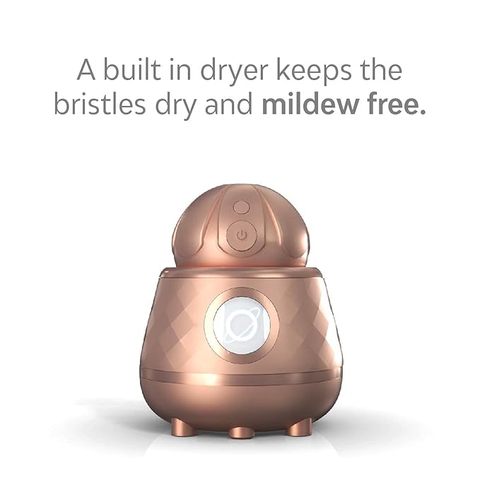 TAO Clean Ona Diamond Orbital Facial Brush and Cleansing Station, Electric Face Cleansing Brush with Ergonomic Handle, Dual Speed Settings, Rose Gold-Velvo Beauty