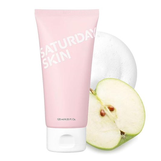 Saturday Skin Face Cleanser Hydrating Foam Cleanser Natural ingredients Anti-aging | Makeup Remover and Face Wash | Fragrance Free Ideal for Sensitive, Dry Skin Korean Skincare-Velvo Beauty