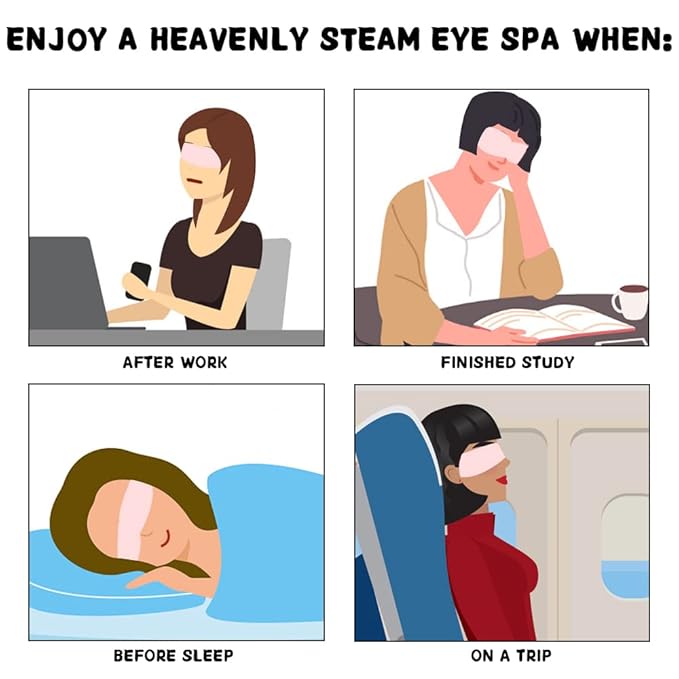 Disposable Steam Eye Mask for Dry Eye Care - 8 Pack Heating Eye Mask for Dark Circles and Puffiness Relief Soothing Warm Eyes Masks Pads, Fragrance Free-Velvo Beauty