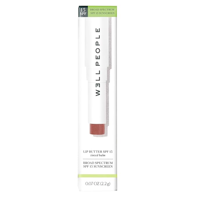 Well People Lip Butter SPF 15 Tinted Balm, Hydrating Lip Balm For Sun Protection & A Hint Of Color, Infused With Zinc, Vegan & Cruelty-free, Peach-Velvo Beauty