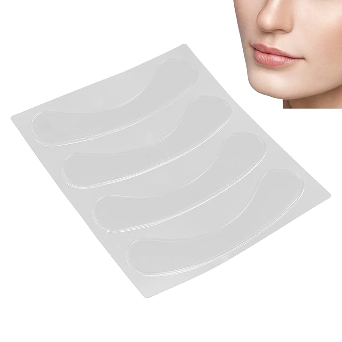 Lip Wrinkle Patches, Reusable Silicone Lip Anti-Wrinkle Pads Transparent for Smoothing Lip Wrinkles (4 Pcs)-Velvo Beauty