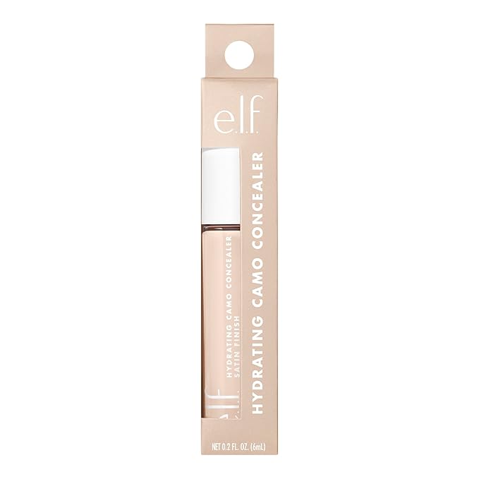 e.l.f. Hydrating Camo Concealer, Lightweight, Full Coverage, Long Lasting, Conceals, Corrects, Covers, Hydrates, Highlights, Fair Rose, Satin Finish, 25 Shades, All-Day Wear, 0.20 Fl Oz-Velvo Beauty