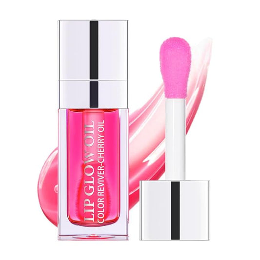Plumping Lip Oil, Long Lasting Hydrating Lip Gloss Tinted Lip Balm Non-sticky Revitalizing, Tinting Lip Care Oil for Dry Lip (RASPBERRY)-Velvo Beauty