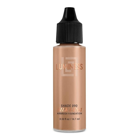 Luminess Air Silk 4-In-1 Airbrush Foundation- Foundation, Shade 090 (.5 Fl Oz) - Sheer to Medium Coverage - Anti-Aging Formula Hydrates and Moisturizes - Professional Makeup Kit for Cordless Air Brush-Velvo Beauty