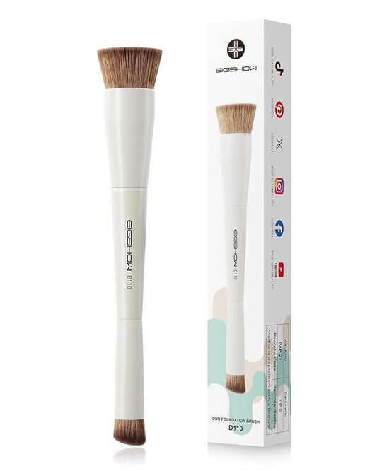 EIGSHOW Foundation and Concealer Brush, Dual Ended Makeup Brush For Flawless Foundation Coverage, Under Eye Concealer, Vegan & Cruelty-free (D110-Beige)-Velvo Beauty