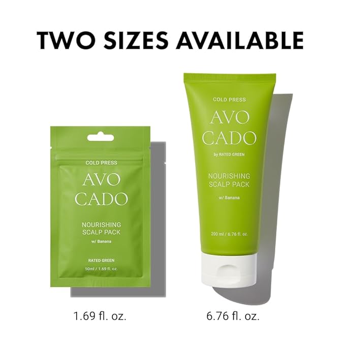 "RATED GREEN Cold Brew Avocado Nourishing Scalp Pack w/Banana, 1.69 Fl. Oz Deep Conditioning, Hydrating Hair Mask for Dry Damaged Hair, Pack of 5"-Velvo Beauty
