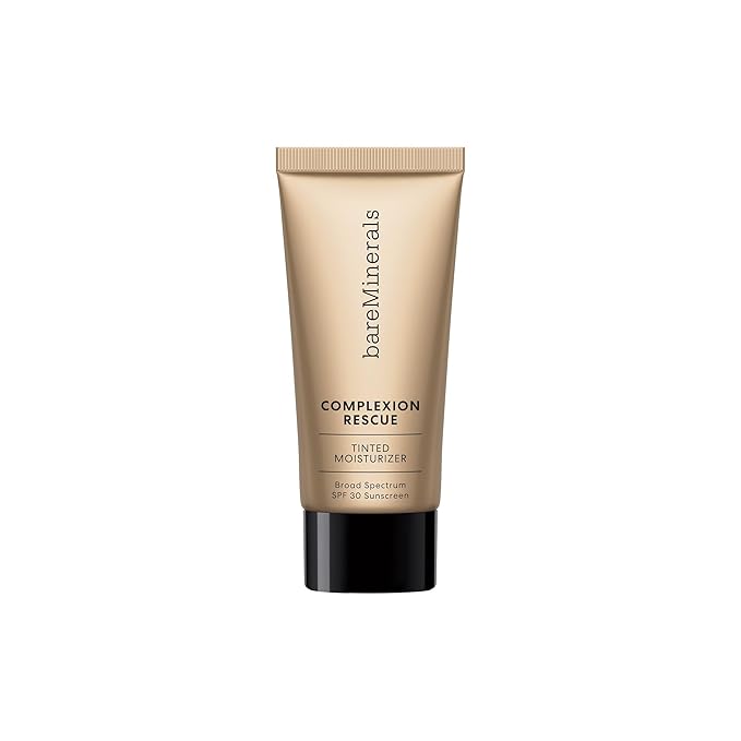 bareMinerals Complexion Rescue Tinted Moisturizer for Face with SPF 30 + Hyaluronic Acid, Hydrating Tinted Mineral Sunscreen for Face, Skin Tint, Vegan, Travel Size-Velvo Beauty
