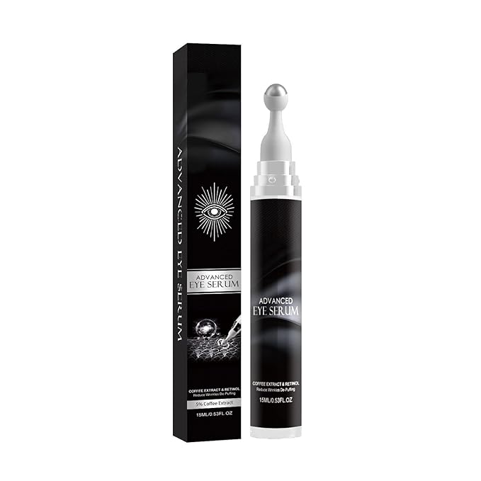 Eye Cream for Puffiness and Bags Under Eyes, Under Eye Cream for Dark Circles, Eye Roller for Puffy Eyes, Caffeine Eye Serum with 360°Massage Ball Reduce Wrinkles and Fine Lines-Velvo Beauty