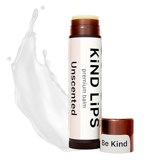 Kind Lips Lip Balm - Nourishing & Moisturizing Lip Care | for Dry Chapped Lips | Infused with Shea Butter & Beeswax | Unscented | 0.15 Ounce (Pack of 5)-Velvo Beauty