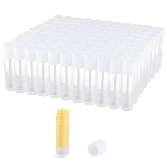 100 Pcs 5.5ml Bulk Empty Lip Balm Tubes Refillable Plastic Lip Gloss Container Travel Lipstick Tubes Chapstick Tubes Holder For DIY Homemade Lip Balm (clear)-Velvo Beauty