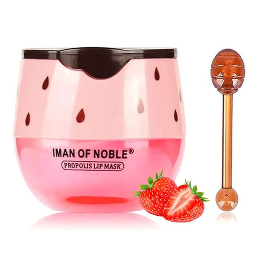 Bee Lip Balm Honey Pot, Hydrating & Prevention Dry and Cracked Lip Scrubs Exfoliator, Propolis Moisturizing Lip Mask Honey Lip Balm Reduces Lip Lines, Lip Exfoliating Bee Lip Balm with Brush-Velvo Beauty