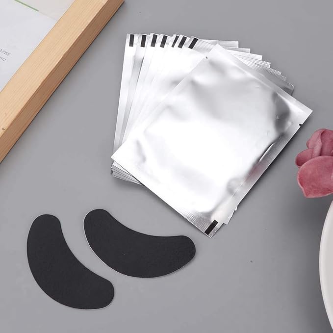 Under Eye Pads, 50 Pairs Eye Gel Pads, Eyelash Extension Pads for Eyelash Extensions Eye Mask Beauty Tool, Black-Velvo Beauty