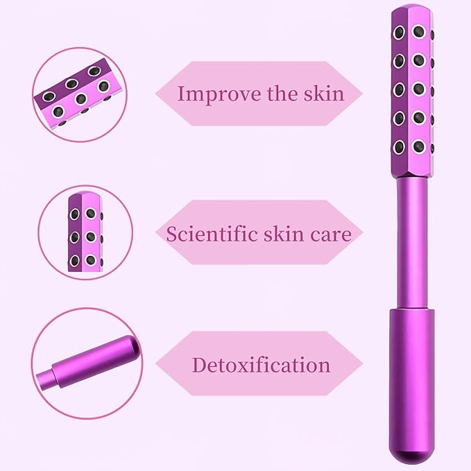 KOTOMI Radiance Beauty Roller,Up Lifting Facial Massage Roller, 30 Germanium Stone Face Sculpting Tool, Facial Roller for Face Beauty Massage, Helps Blood Circulation, Reduces Puffiness-Velvo Beauty