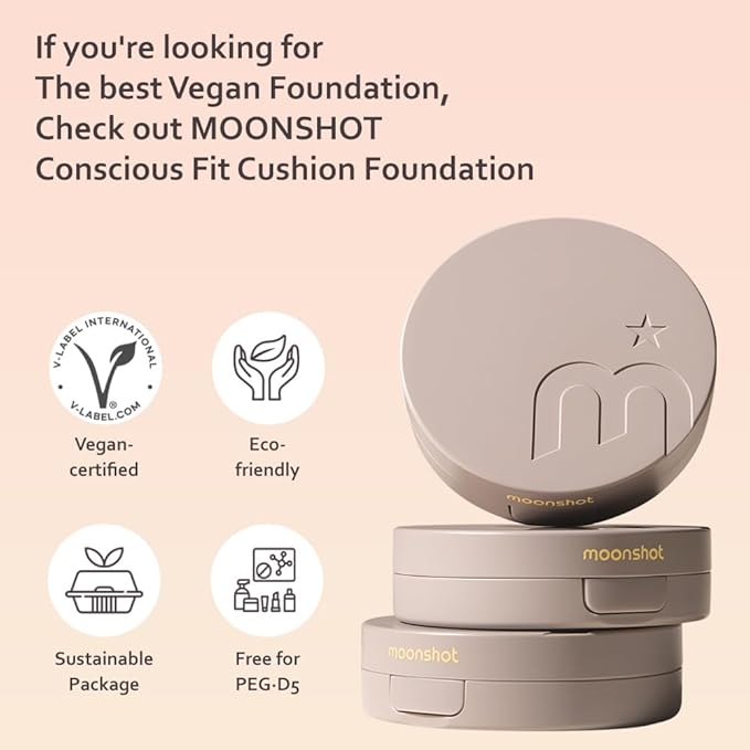 MOONSHOT KOREA Conscious Fit Cushion Foundation Flawless Coverage,Glass skin,Long-Lasting, Lightweight, Buildable Coverage,k-beauty (21N Cosmic Vanilla, [refill] Conscious Fit Cushion)-Velvo Beauty