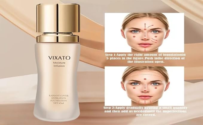 Cover Hydration Liquid Foundation Concealer, 45ML Moisture Liquid Flawless Makeup Cosmetic, Suitable for Most Bright/Neutral/Dark Skin-Velvo Beauty