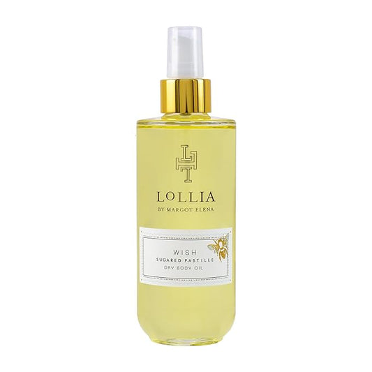 LOLLIA Wish Dry Body Oil, 6.8 Fl. Oz. – Sugared Pastille – Women’s, Scented, Moisturizing, Dry Body Oil for Women, For All Skin Types-Velvo Beauty