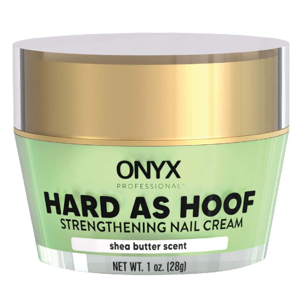 Onyx Professional Hard as Hoof Nail Strengthening Cream, Shea Butter Scent - Nail Growth & Conditioning Cuticle Cream Stops Splits, Chips, Cracks & Strengthens Nails, 1 oz-Velvo Beauty
