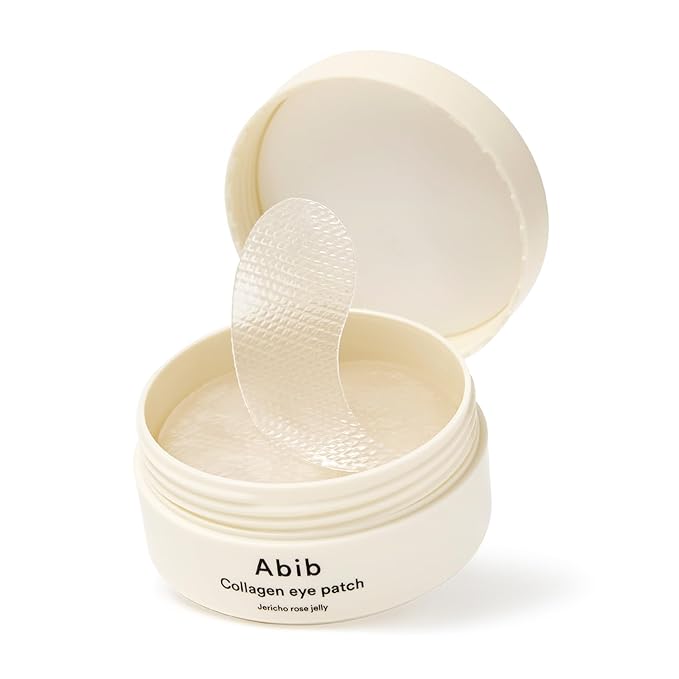 Abib Collagen Eye Patch Jericho Rose Jelly 60 Patches, Korean Under Eye Patches for Puffy Eyes and Dark Circles, Anti-Wrinkle, Collagen, Caffeine, Niacinamide, Ceramide, Antioxidant, Skin Care-Velvo Beauty