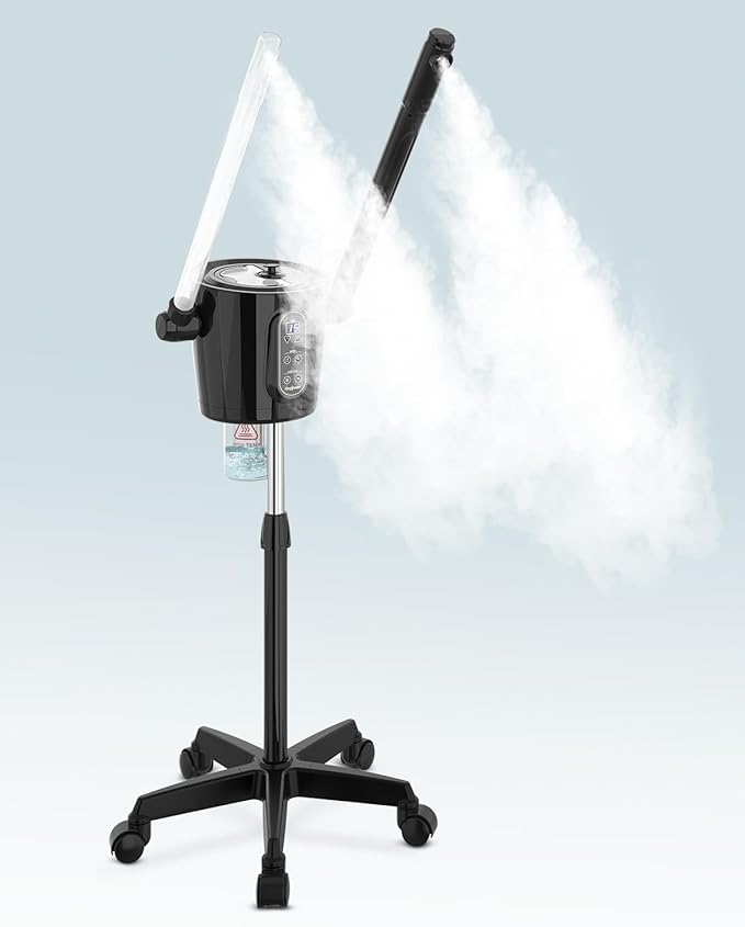 Kingsteam 2-in-1 Hot & Cold Facial Steamer with Ozone & Ionic Technology,Deep Cleansing & Moisturizing,30-Min Timer,Large Water Tank for Professional Estheticians, Beauty Salons & Home Use-Velvo Beauty