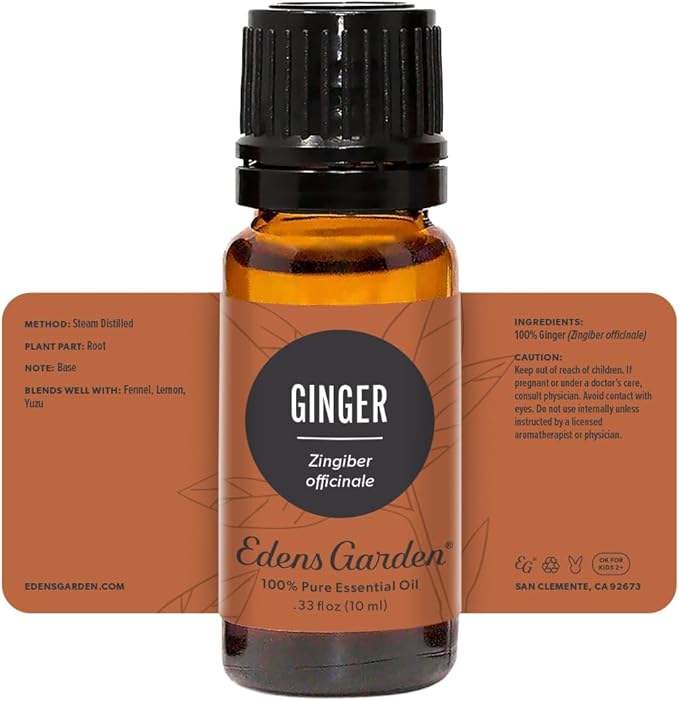 Edens Garden Ginger Essential Oil- 100% Pure Premium Grade, Undiluted, Natural, Therapeutic, Aromatherapy, The Best for Diffuser, Skin, Candle, Kid Safe 10 ml (.33 fl oz)-Velvo Beauty