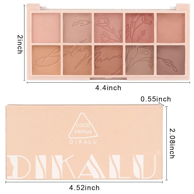 evpct 10 Colors Matte Nude Eye Shadow Palette Makeup for Older Women, Nude Brown Pink Cocoa Taupe Mauve Neutral Matte Cream Smokey Mini Eyeshadow Palette for Blue Green Eyes, Contour Makeup Palettes 6-Velvo Beauty