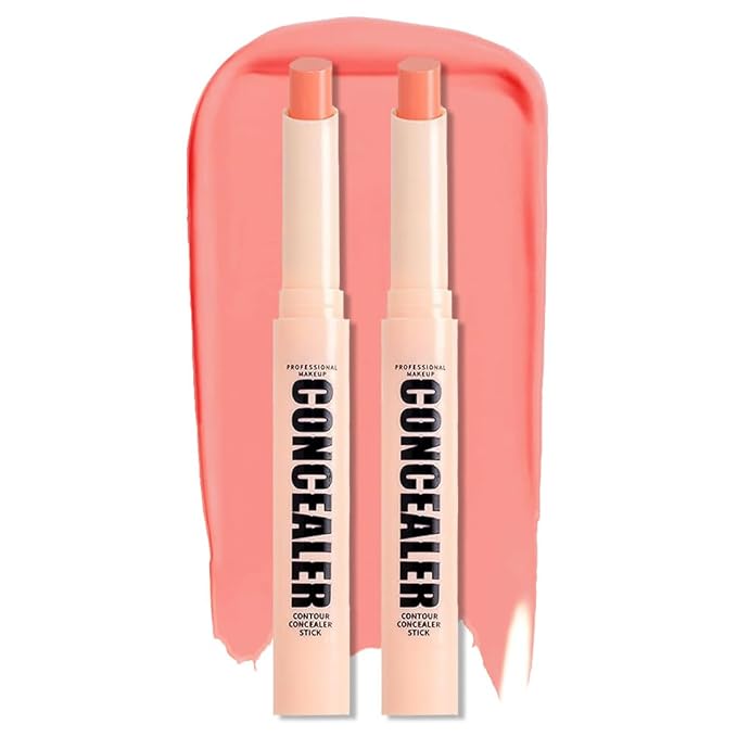 Kaely 2Pcs PROFESSIONAL MAKEUP Correcting Concealer Stick,Medium Coverage Concealer Crayon,under Eye Brightener Concealer for Dark Circles,corrector de ojeras,Lightweight,Vegan,01 DARK COFFEE-Velvo Beauty
