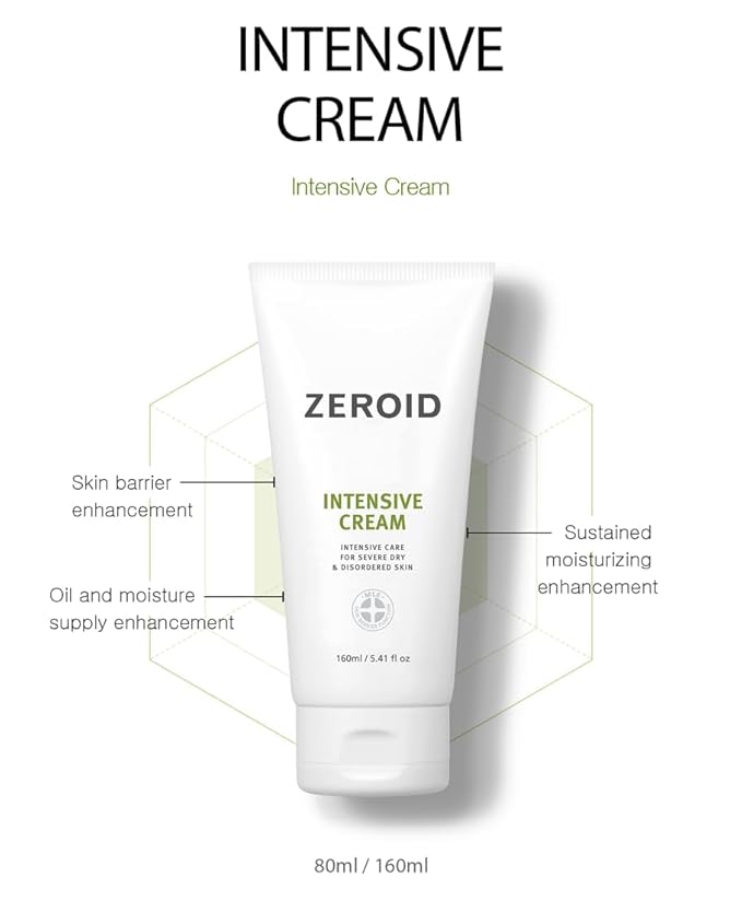 ZEROID Korean Dermocosmetic Intensive Cream Intensive Care for Severe Dry & Disordered Skin (160mL)-Velvo Beauty