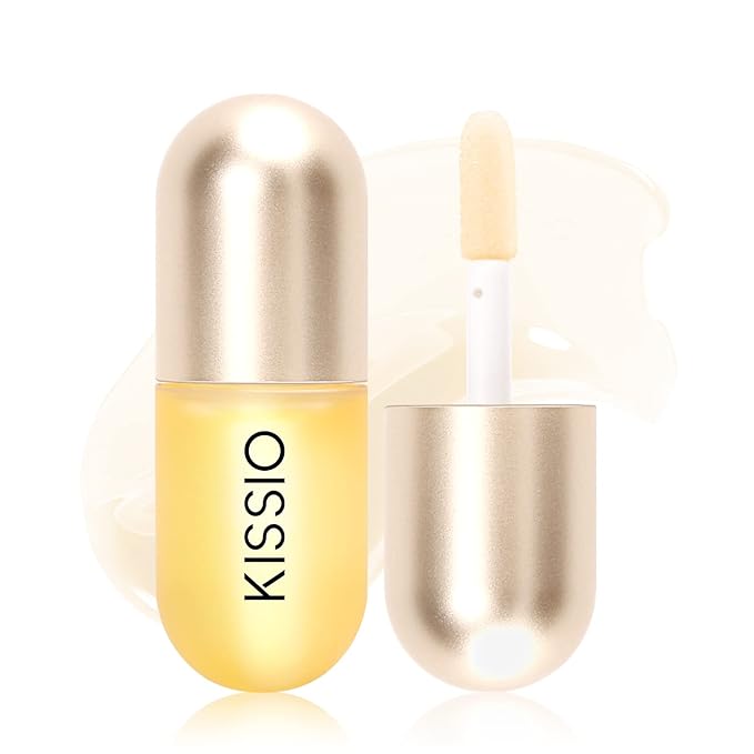 KISSIO Lip Plumper,Day Lip Plumper,Lip Enhancer,Plant Extracts Plumping Lip Serum,Lip Plumping Balm,Moisturizing Clear Lip Gloss for Fuller Lips and Hydrated Beauty Lips 5.5ml (06 Clear)-Velvo Beauty