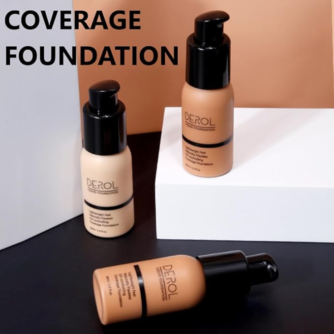 Foundation Full Coverage Liquid Foundation Cream - Lightweight Concealer - Suitable for All Skin Types (ivory white 02)-Velvo Beauty